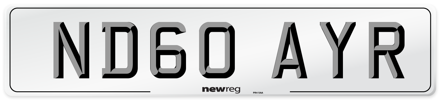 ND60 AYR Number Plate from New Reg